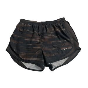 Nike Womens Athletic Shorts Medium Brown Tempo Dri Fit Lined Running Track Short